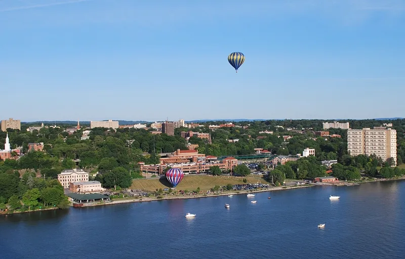 Aerial view of downtown Poughkeepsie, NY